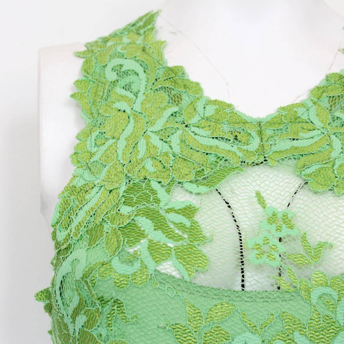 Olvi's Green Lace Dress S In Excellent Condition In Gazzaniga (BG), IT