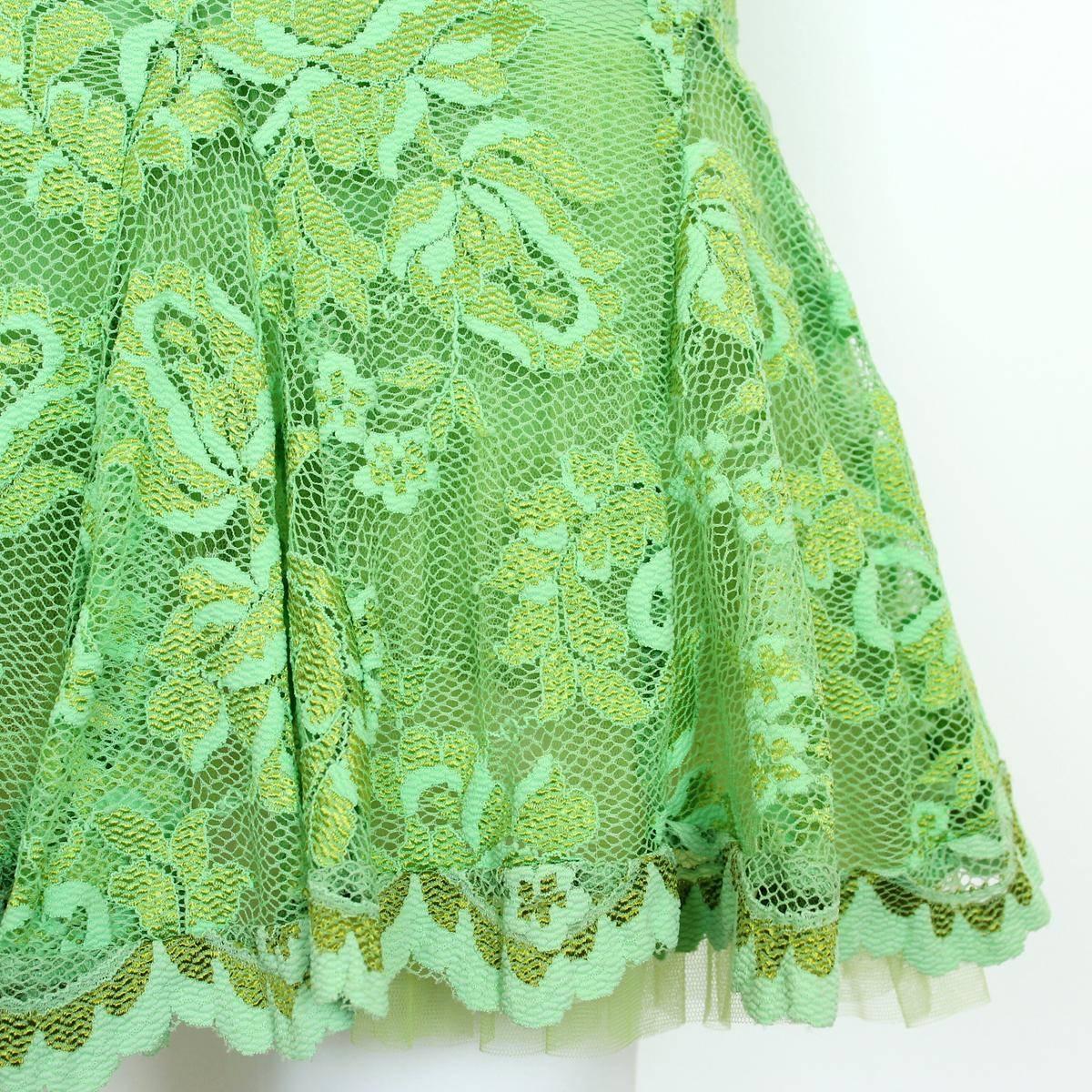 Women's Olvi's Green Lace Dress S