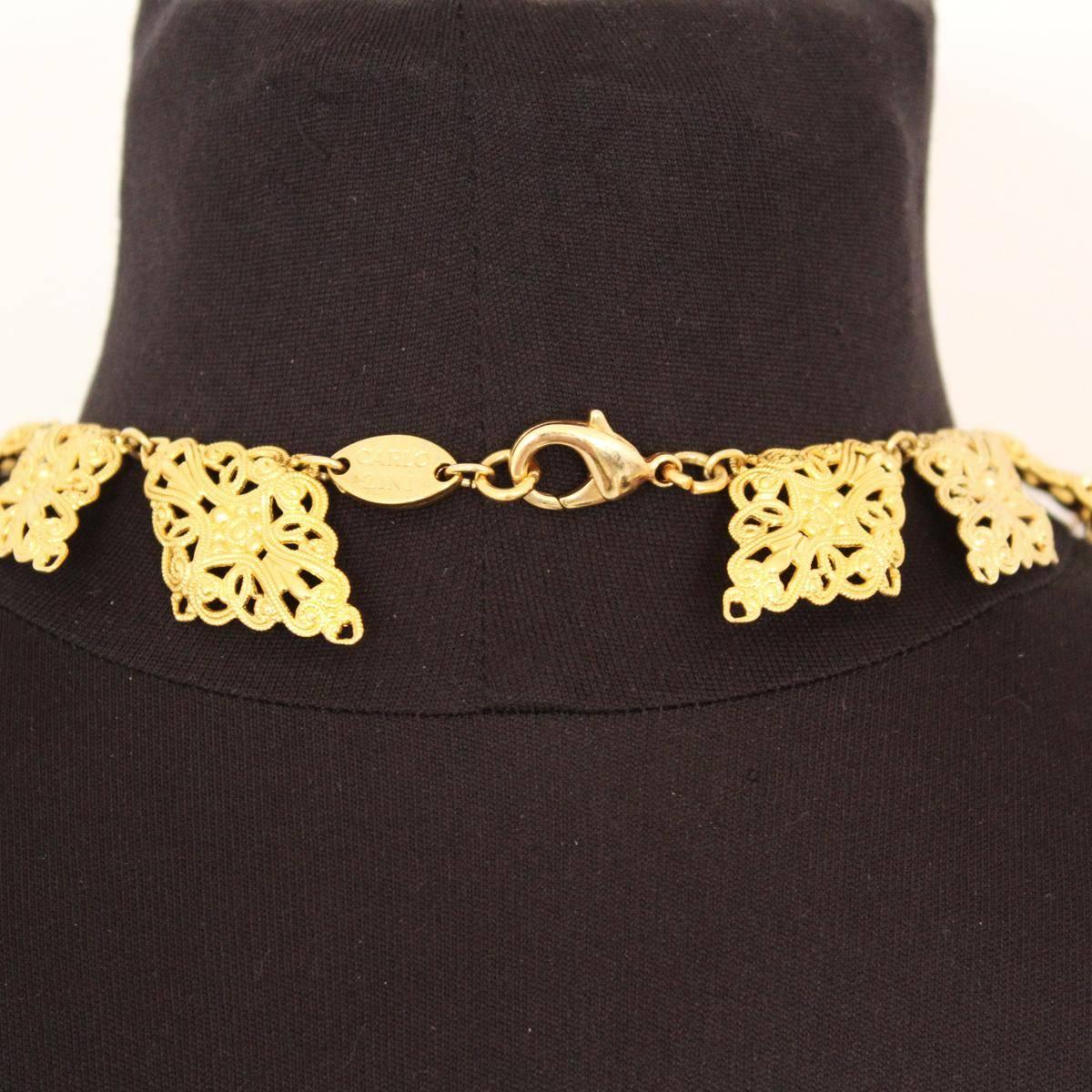 Carlo Zini Golden Filigree Collier In New Condition For Sale In Gazzaniga (BG), IT