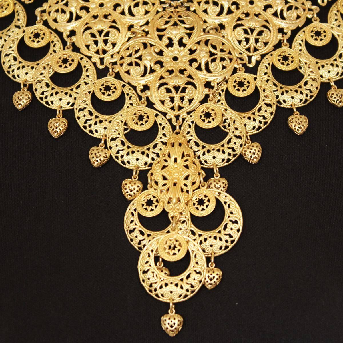 Carlo Zini Golden Filigree Collier For Sale 1