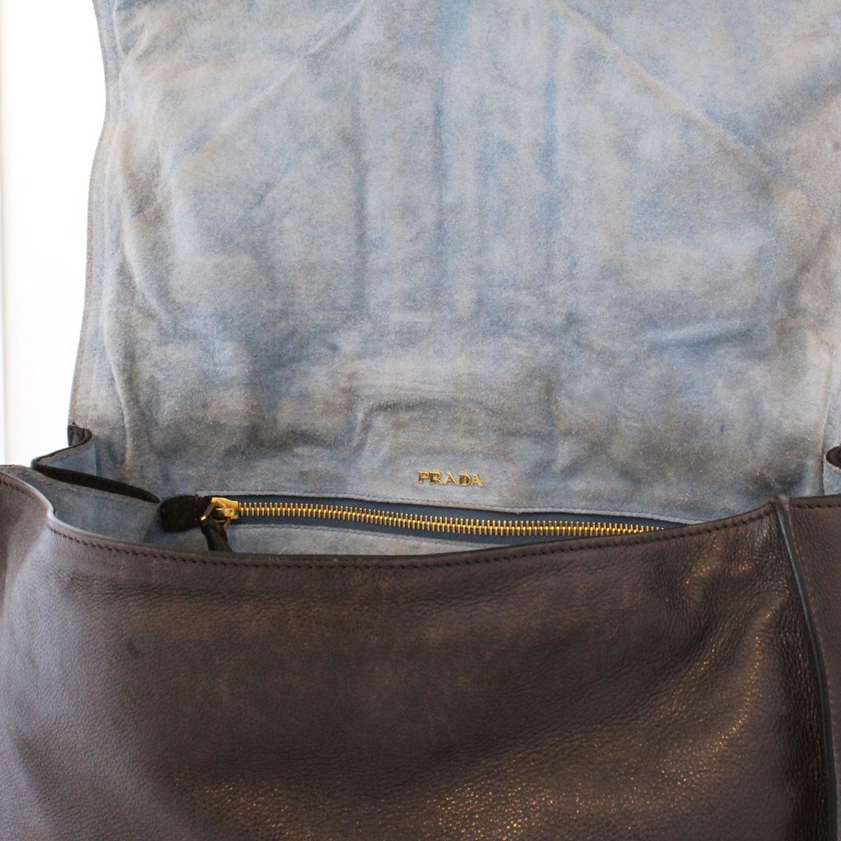 Brown Prada Python and Leather Etiquette Bag