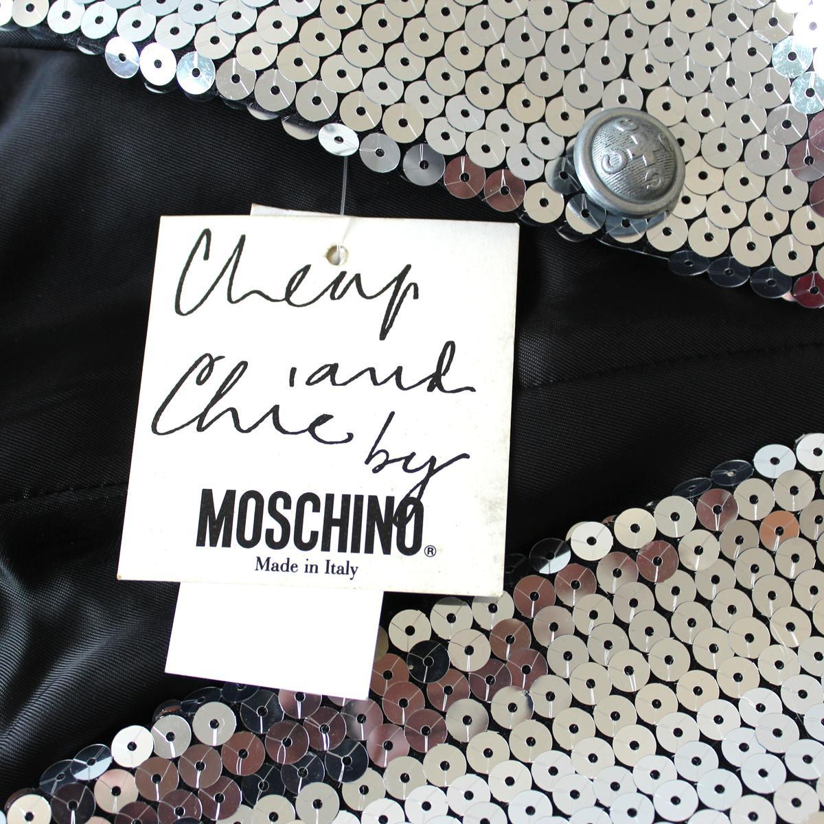 Moschino Silver Sequins Jacket, 1990s For Sale 1