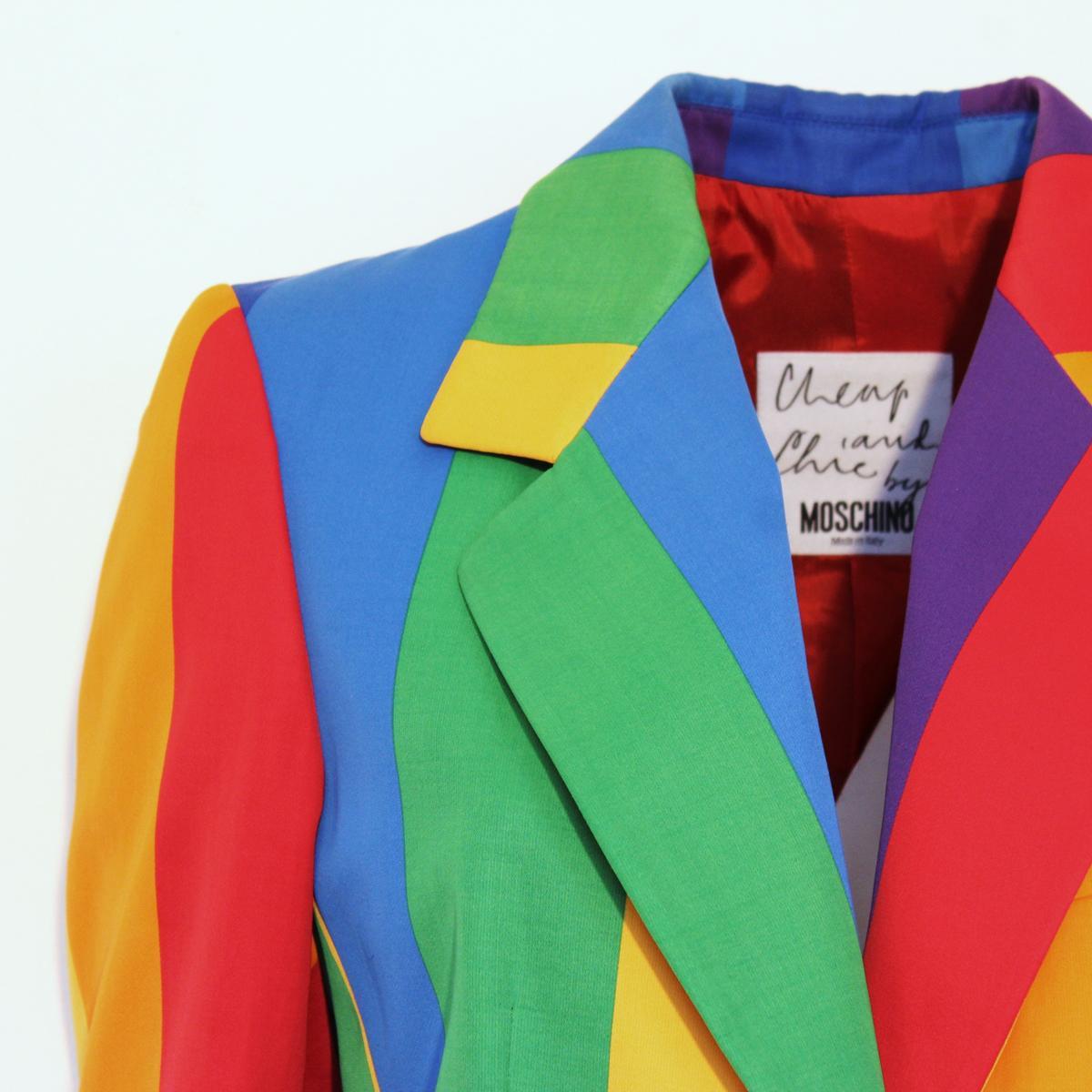 moschino rainbow coat