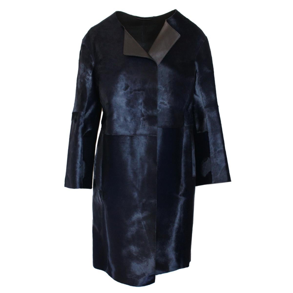 Jil Sander Midnight Blue Calf & Lamb Coat