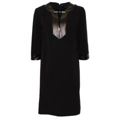 Gucci Black Dress With Leather Inserts M