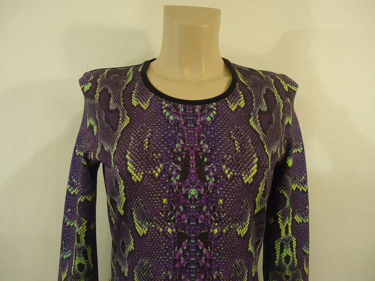 Noir Roberto Cavalli - Robe en python imprimé multicolore en vente