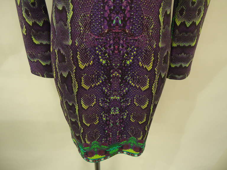Roberto Cavalli Multicolored Printed Python Dress In Excellent Condition For Sale In Gazzaniga (BG), IT