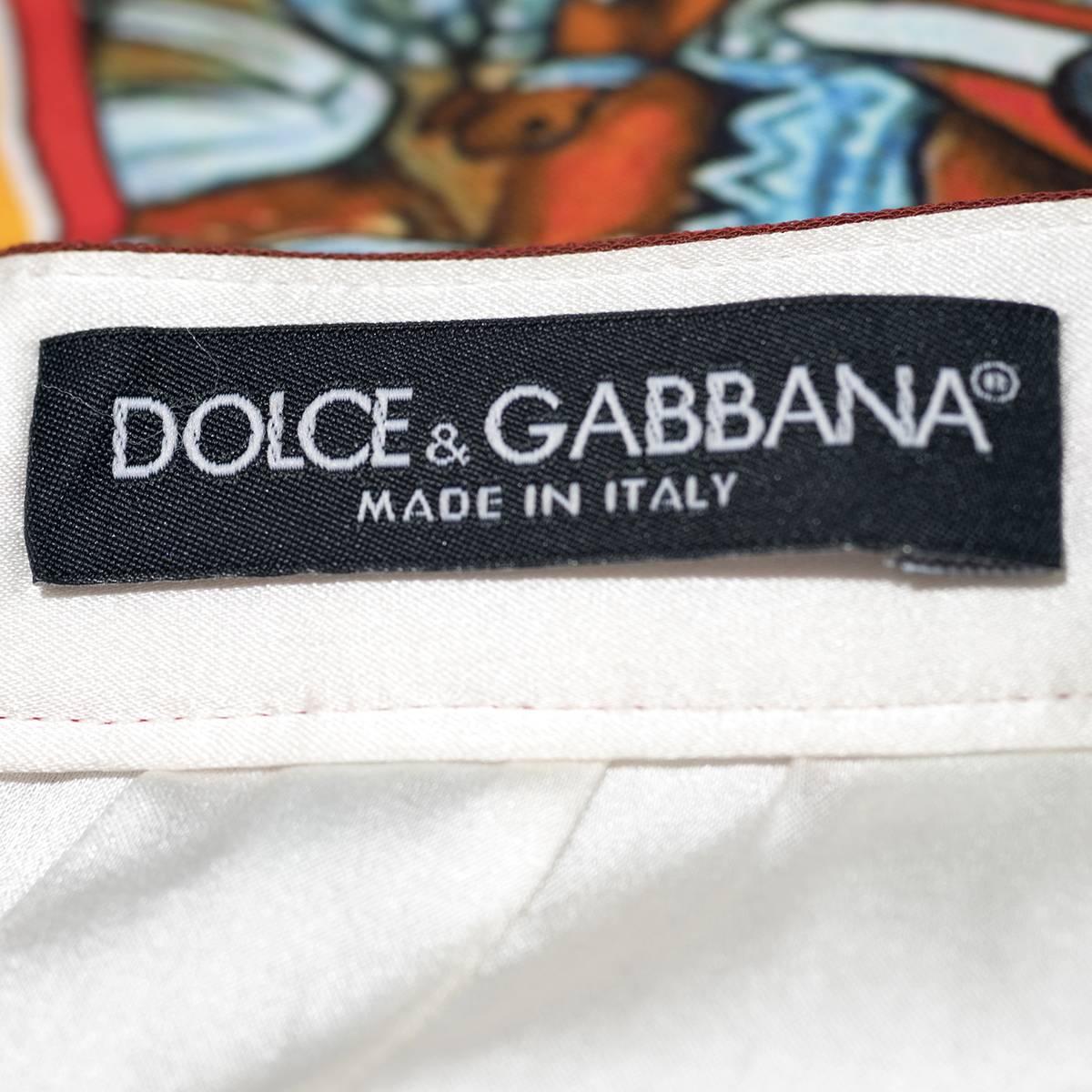 Dolce&Gabbana Multicolored Viscose Sicilian Skirt In Excellent Condition In Gazzaniga (BG), IT