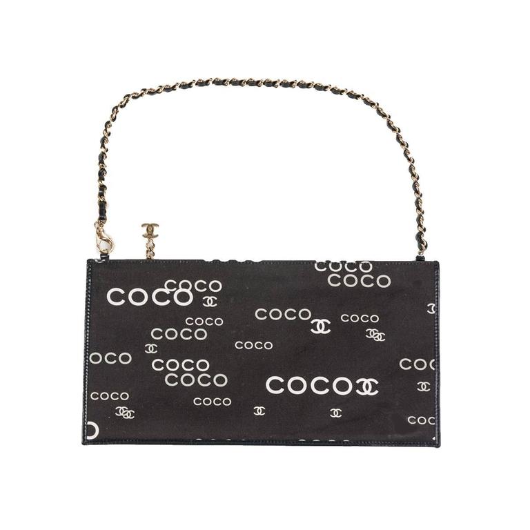 Coco Chanel Dark Brown Textile Timeless Envelope Bag at 1stDibs