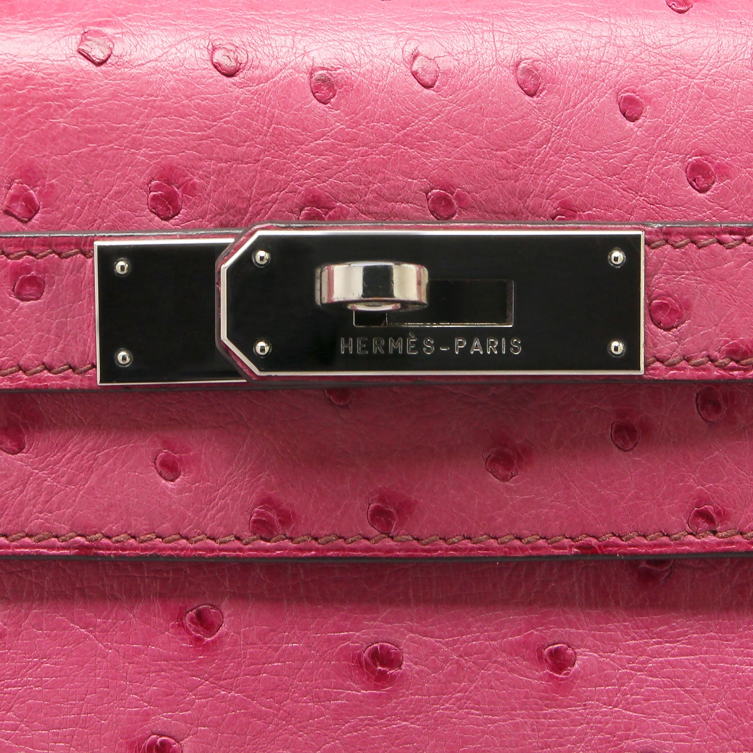 Hermes Kelly 28cm Fuchsia Ostrich Palladium Hardware At 1stdibs