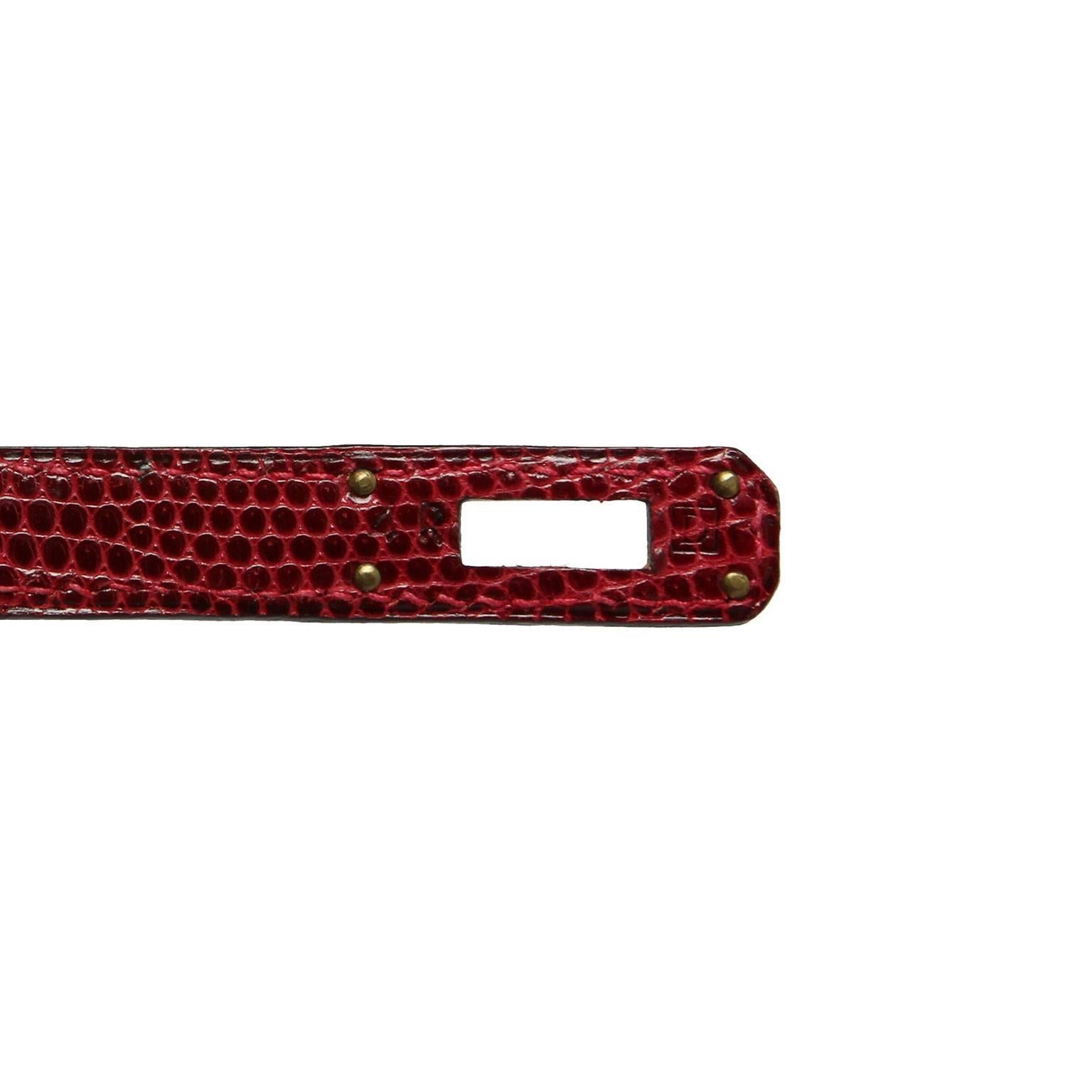 Hermes Kelly 25cm Bag Rouge Lizard Gold Hardware For Sale 1