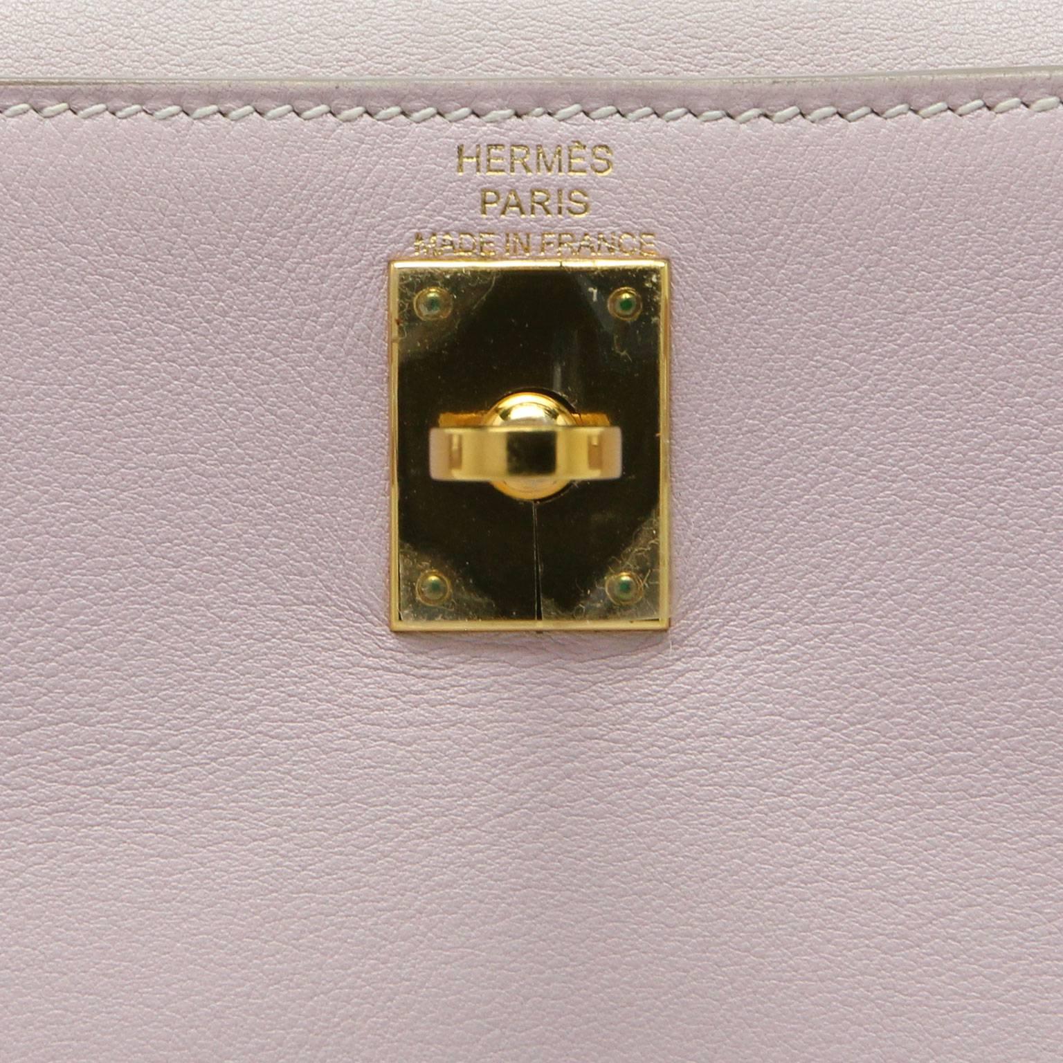 Hermes Kelly Danse Rose Dragee Swift Gold Hardware  1