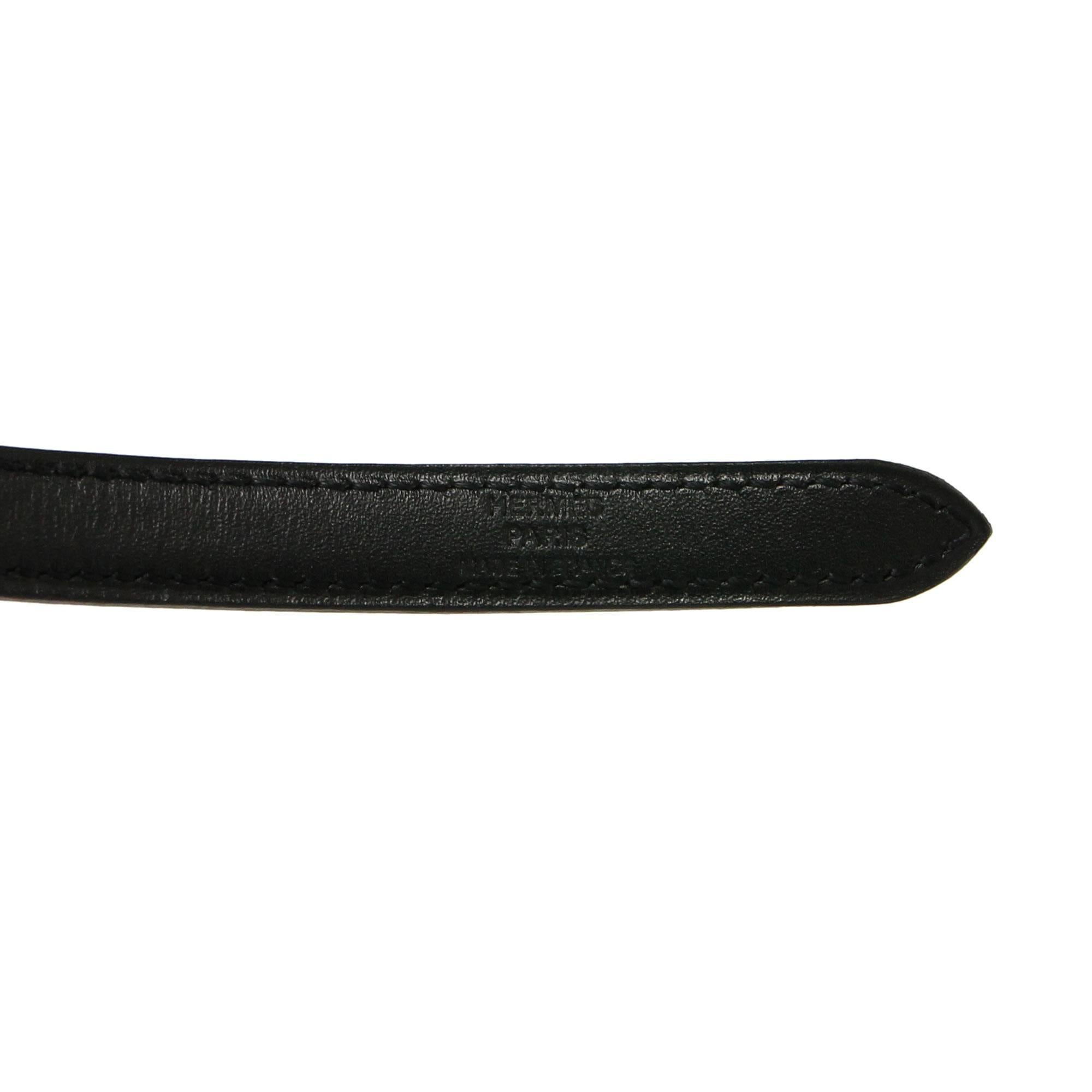 Hermes Shearling Purse Belt Black Palladium Hardware  For Sale 4