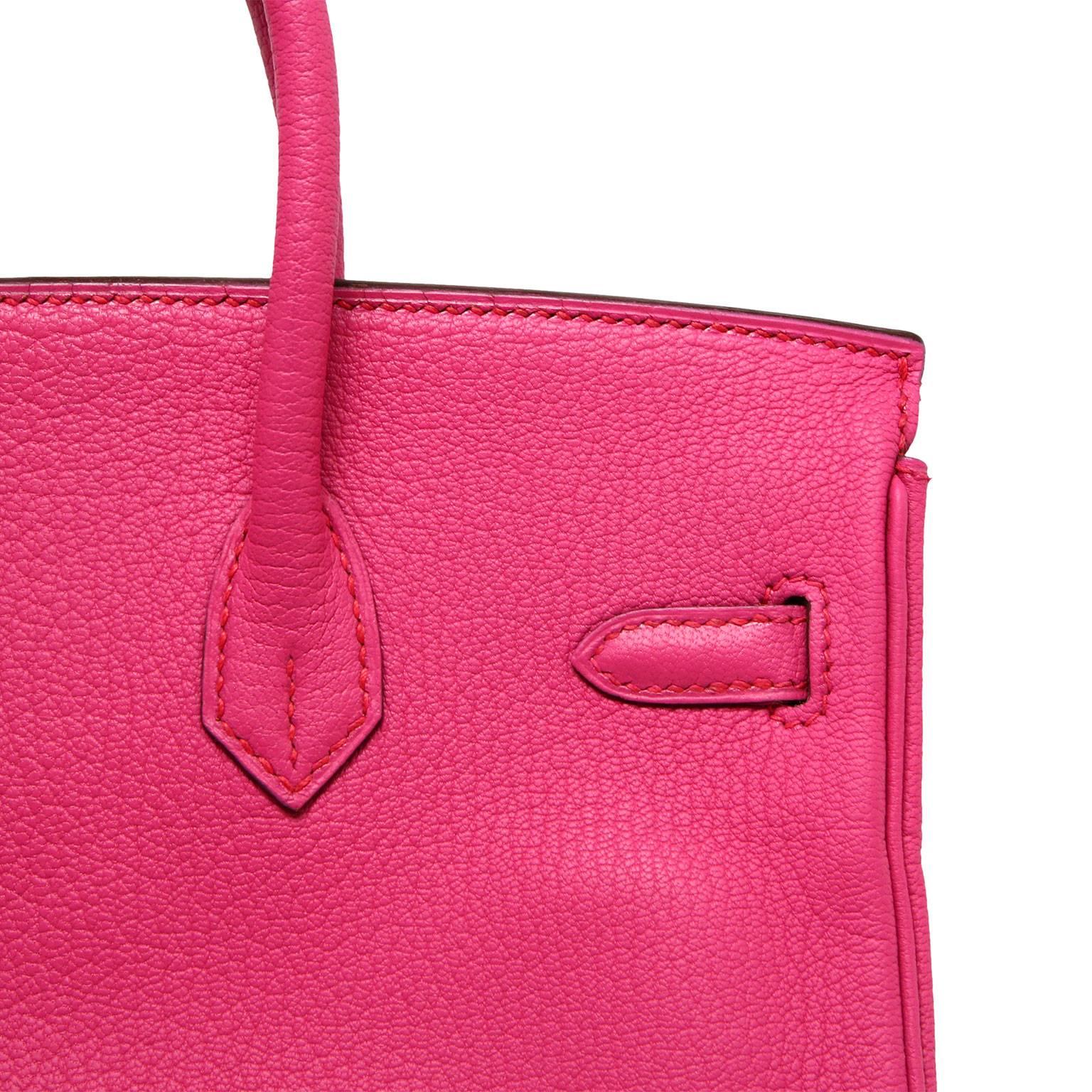 Pink Hermes Birkin 25cm Fuchsia Chevre Palladium Hardware