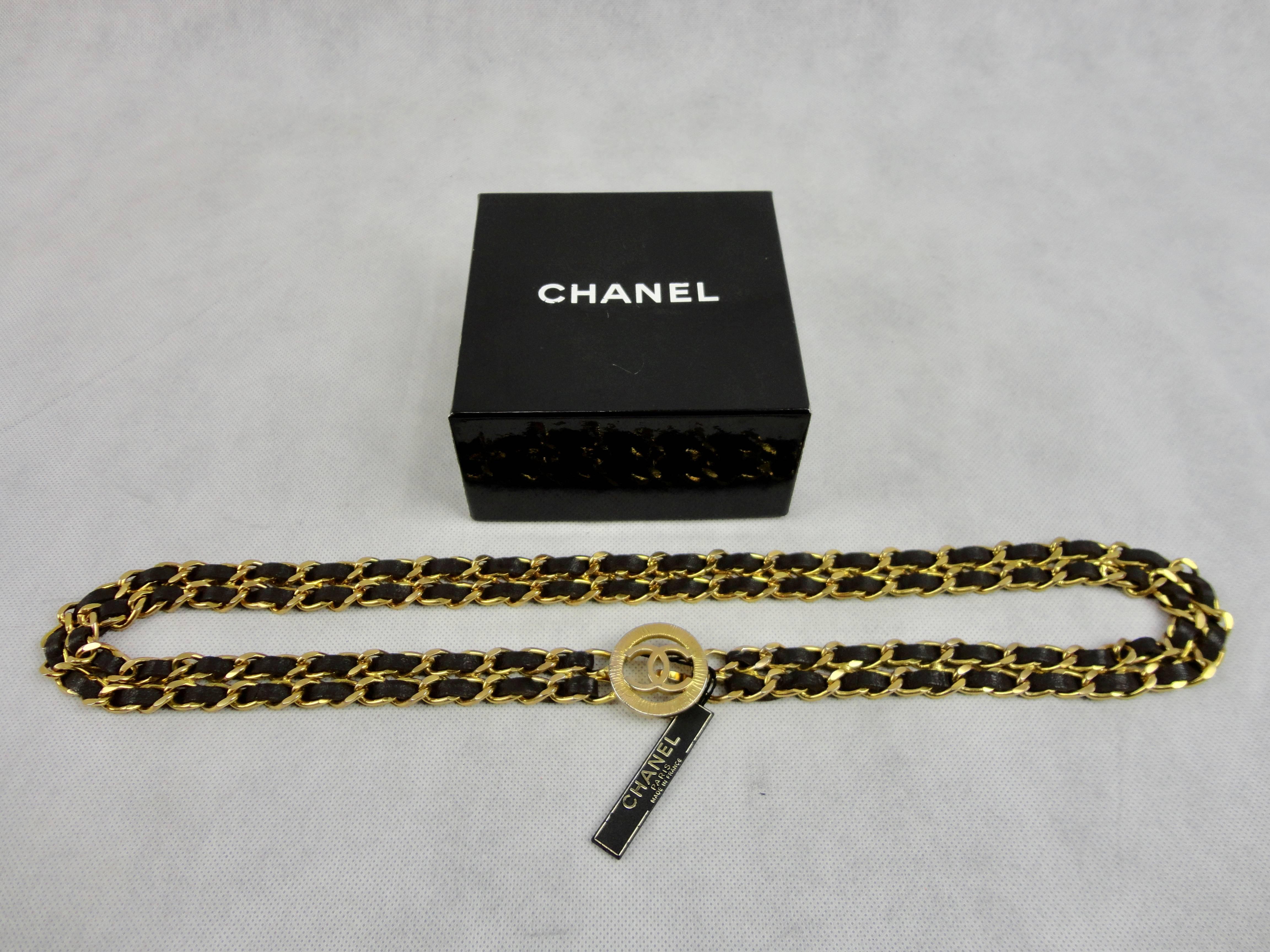Black 90´s Chanel Gold Chain Belt