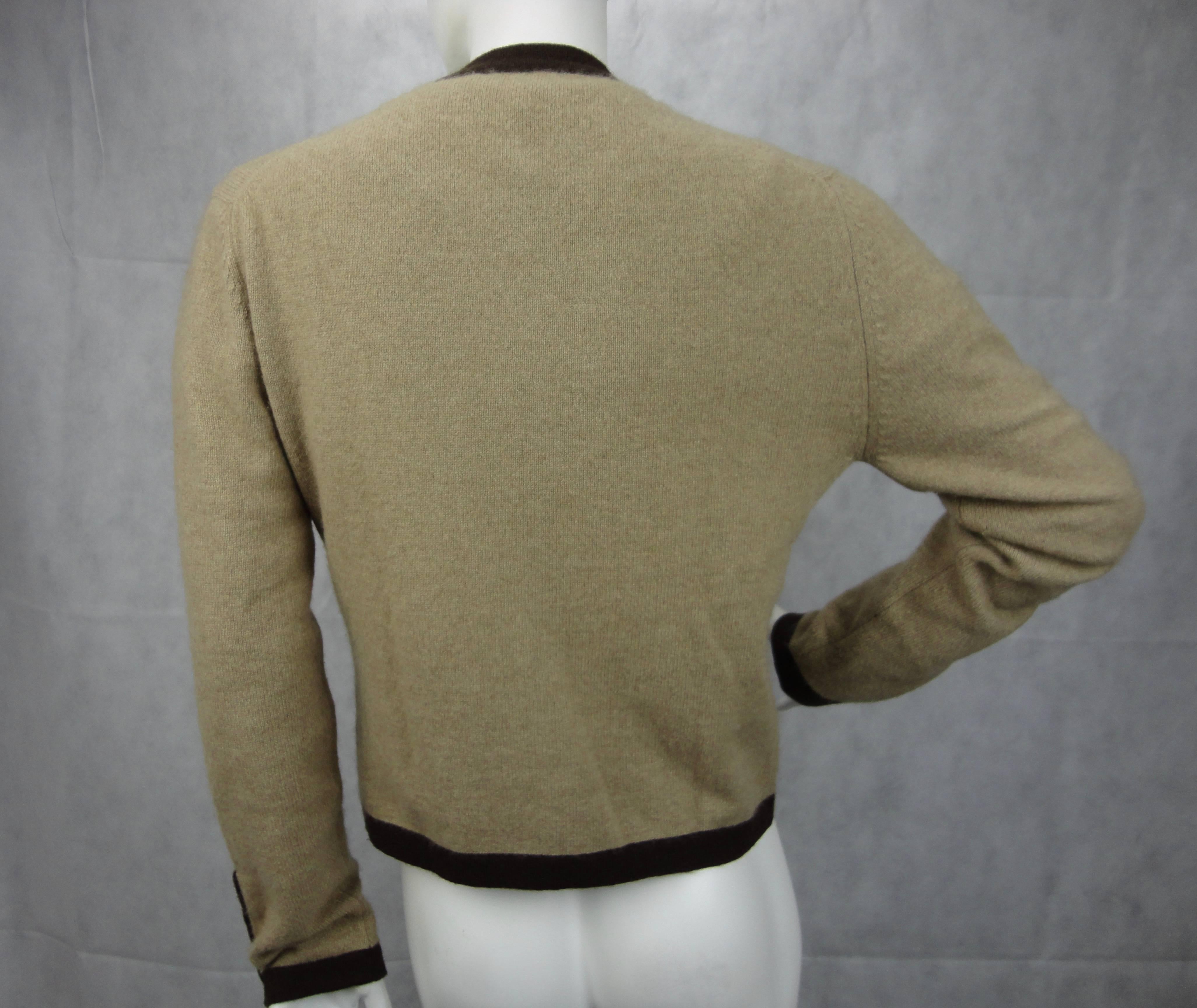1990s Chanel 100% Cashmere Cardigan Top Twinset 2
