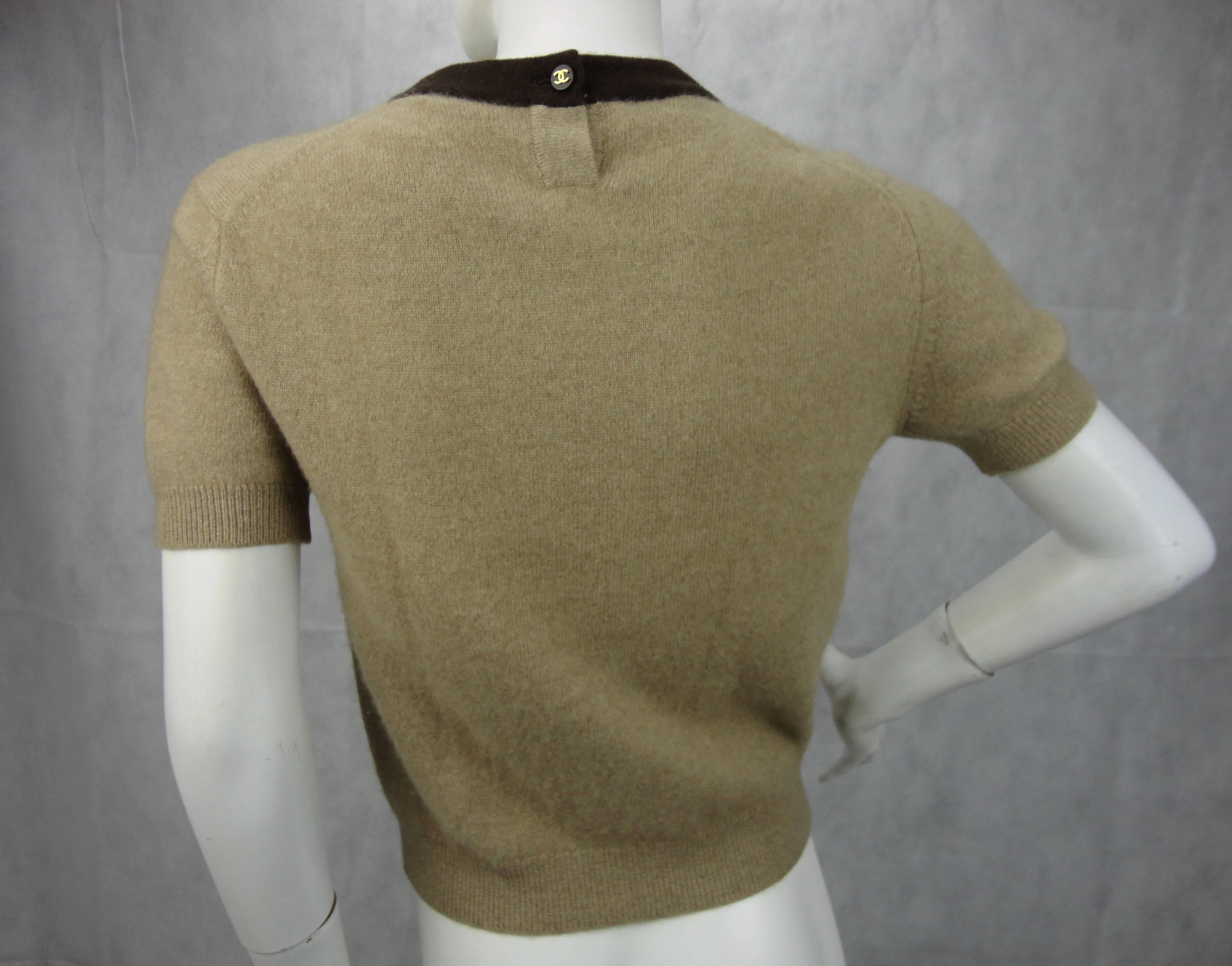1990s Chanel 100% Cashmere Cardigan Top Twinset In Excellent Condition In Lisbon, PT