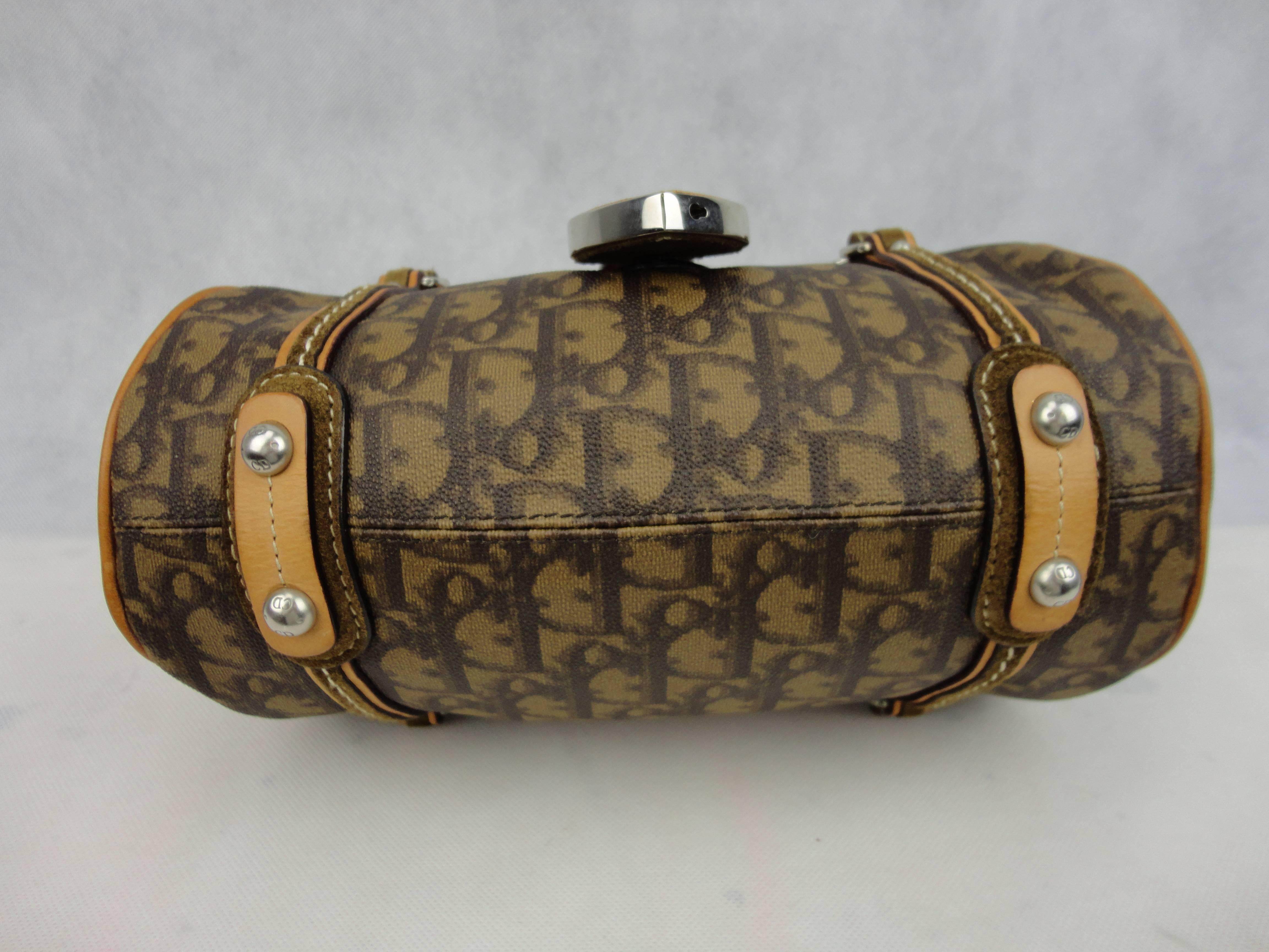 Brown Christian Dior Monogram Romantic Trotter Flap Bag