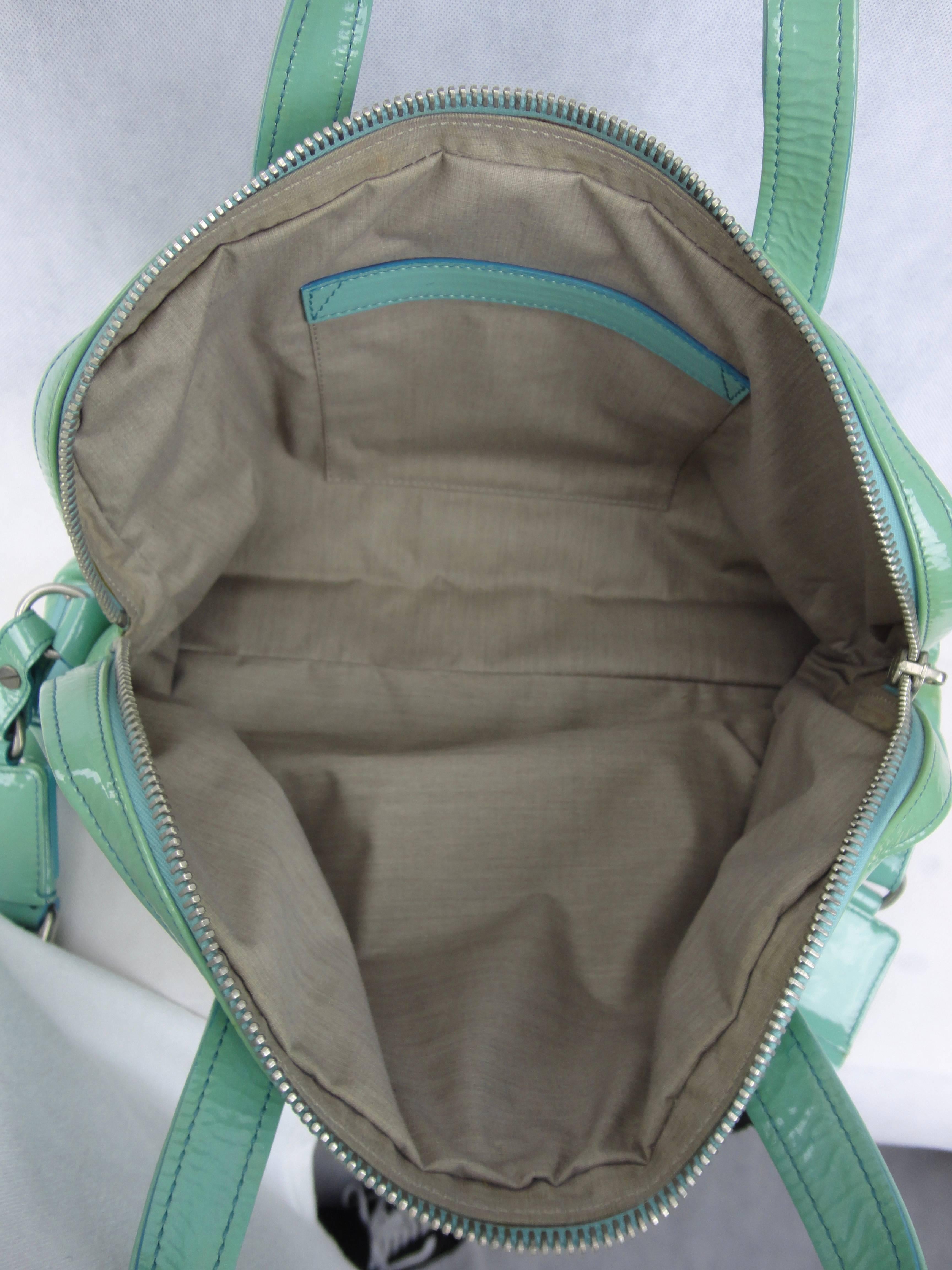 Gray Marc Jacobs Aqua Patent Leather Bag