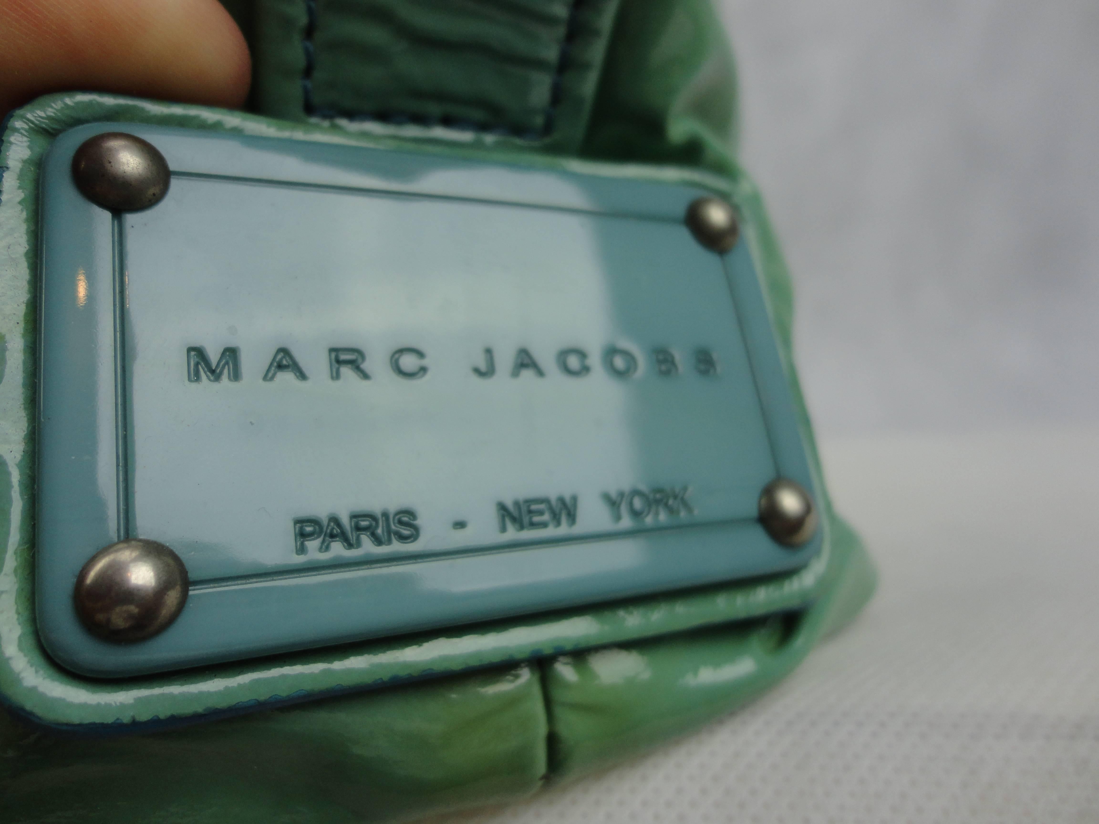 Marc Jacobs Aqua Patent Leather Bag In Fair Condition In Lisbon, PT