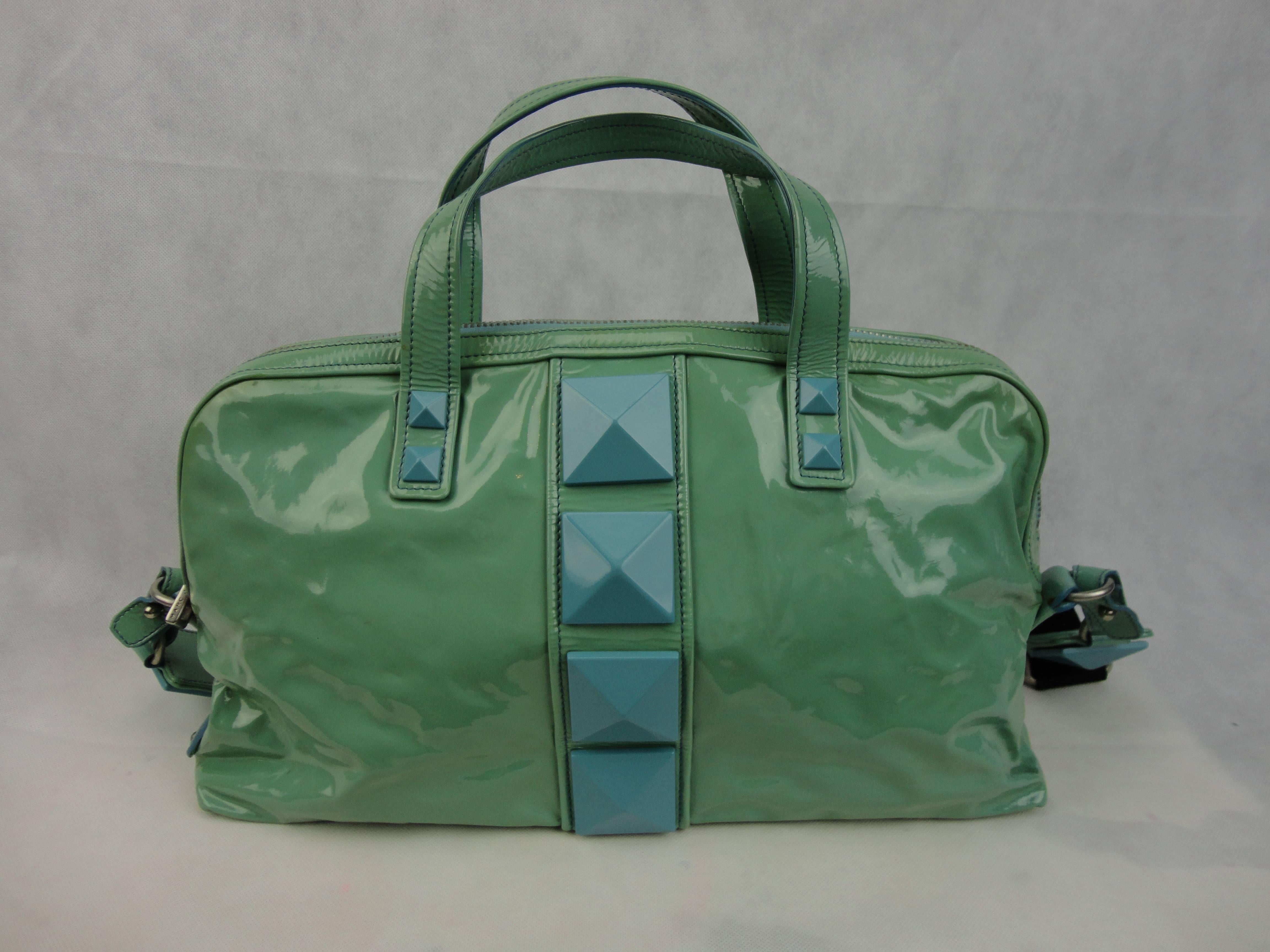 Marc Jacobs Aqua Patent Leather Bag 1
