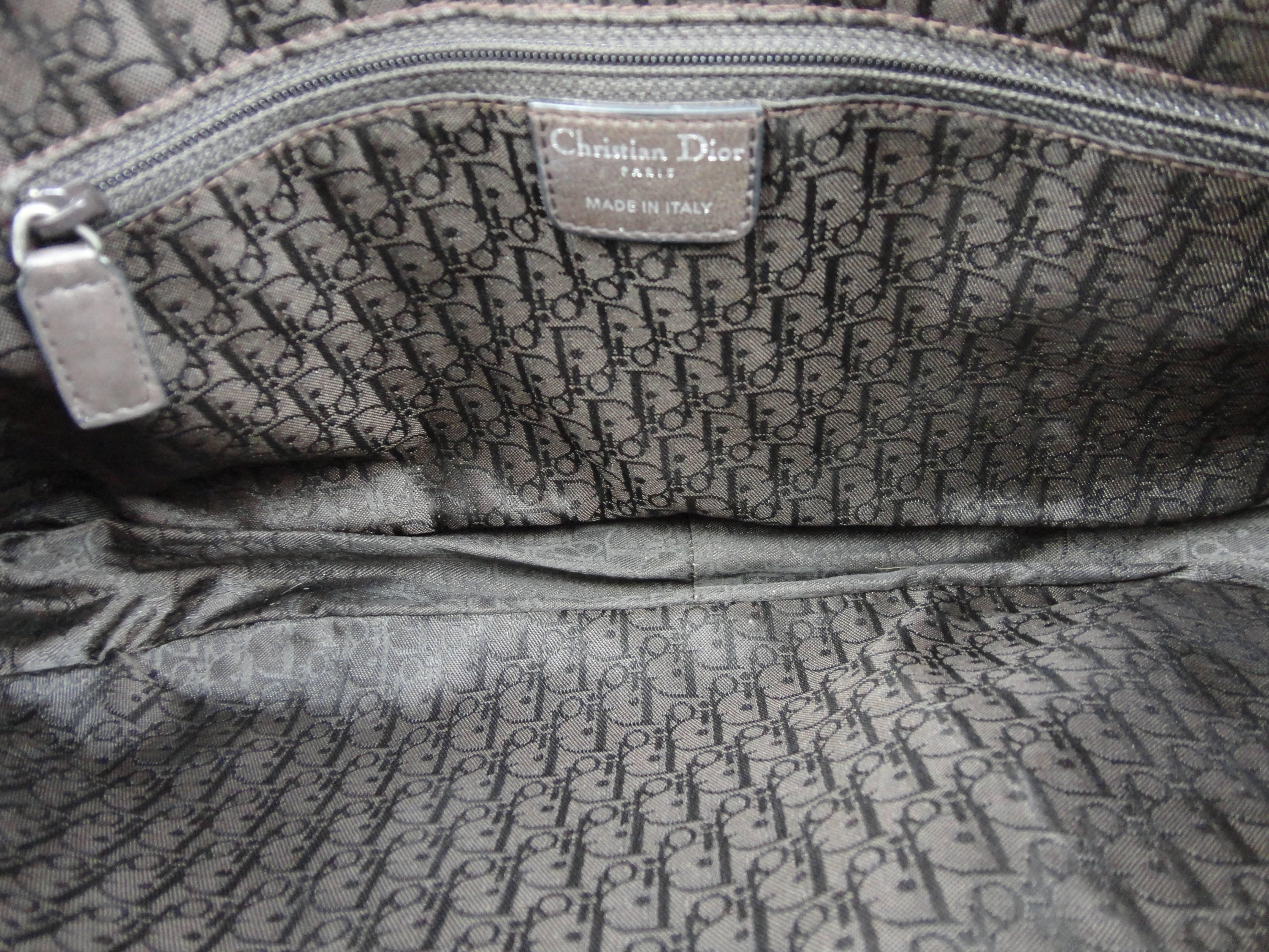 Christian Dior Croc Embossed Patent Leather Gaucho Bag 1