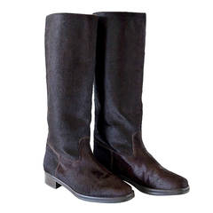 MANOLO BLAHNIK Boot Sleek PONY Rich Luster 36 / 6 New 8