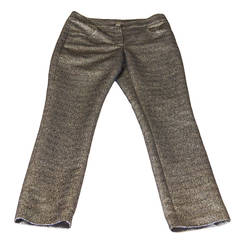 CHANEL 12A gold and black tweed fabulous pant 38 4 New 10