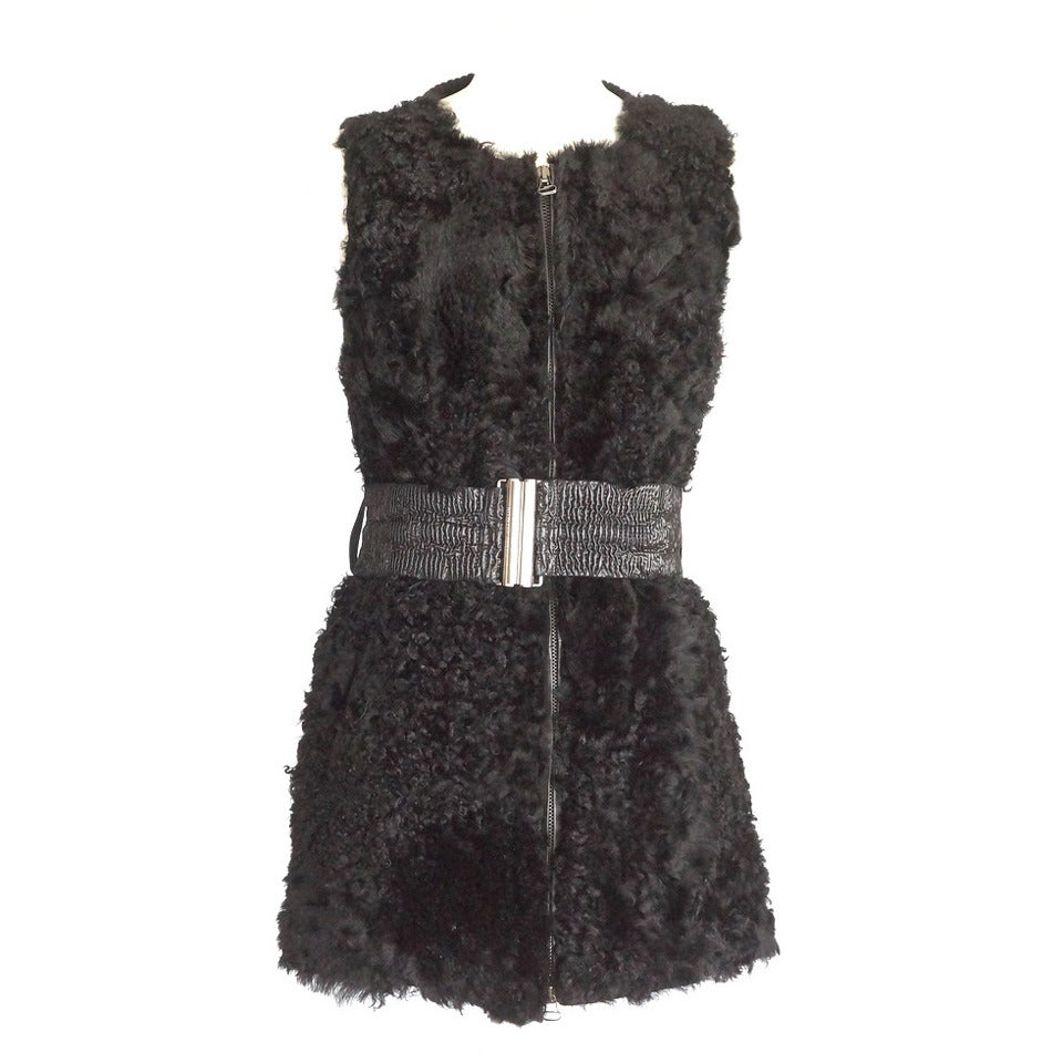Pierre Balmain Vest Black Lambskin 40 / 6 nwt For Sale