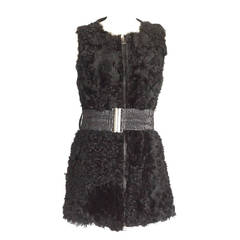 PIERRE BALMAIN Vest Black Lambskin 40 / 6 nwt 6