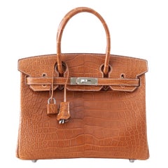 Hermes Birkin 30 Bag Matte Fauve Barenia Alligator Very rare