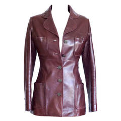 Retro CHANEL 97A jacket cordovan lambskin superb details 38 6