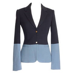 The Row Jacket Rich Navy and Slate Blue Single Breast 4 