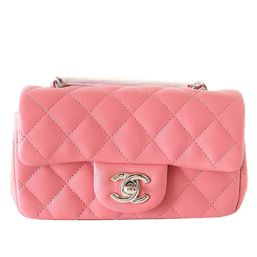 Chanel Bag Coveted Mini Flap Rectangular Rose Pink Lambskin new at