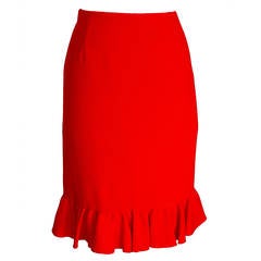 VALENTINO skirt signature red rear Flirty ruffled detail 8 NW divine 11