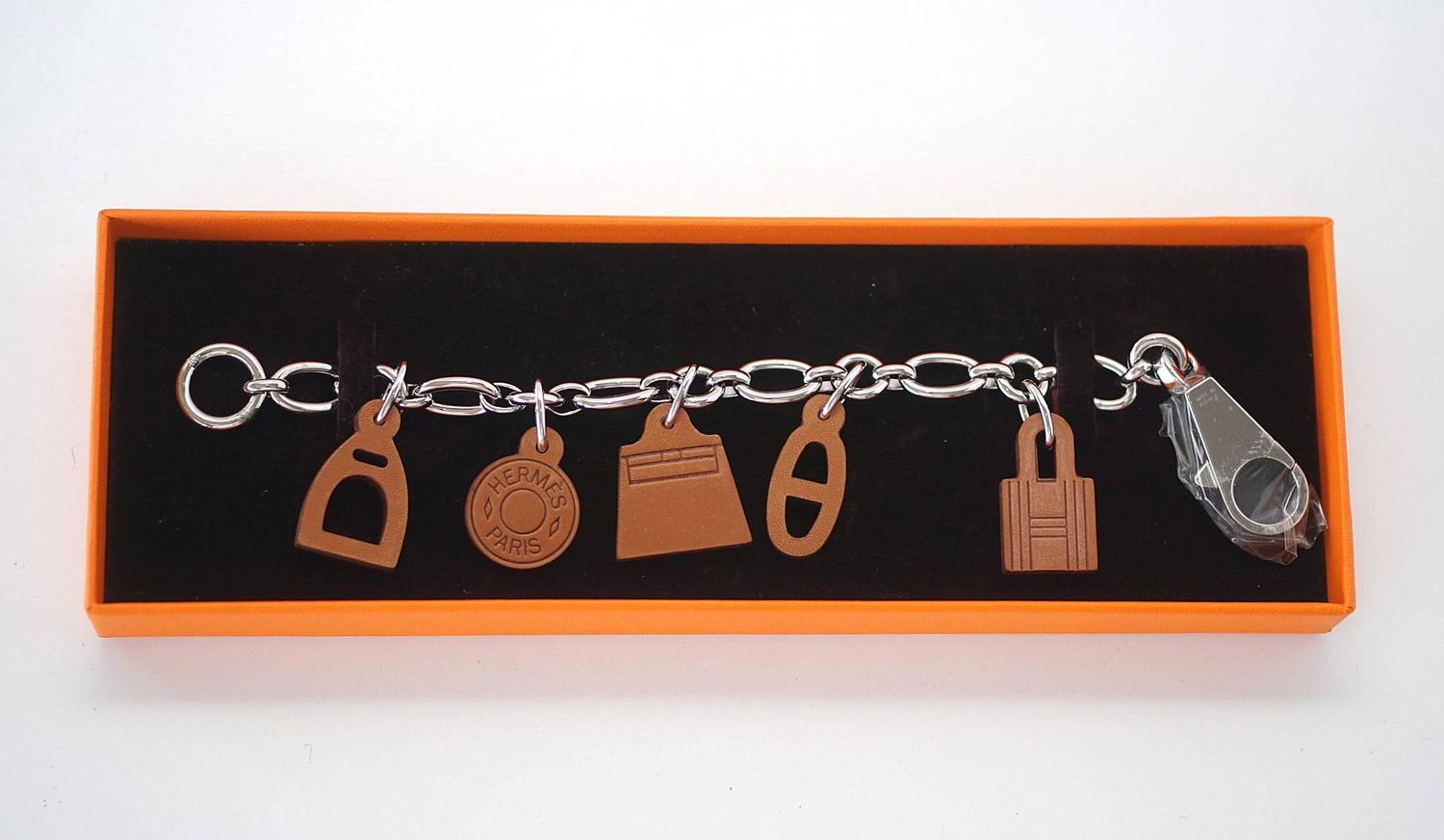 HERMES Olga Amulette bag charm Barenia leather limited no longer ...  