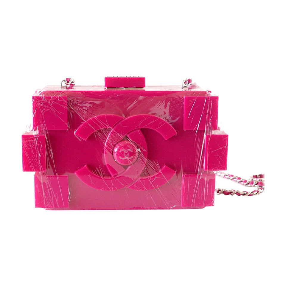 Chanel Fuchsia Pink Lego Clutch Boy Bag at 1stDibs