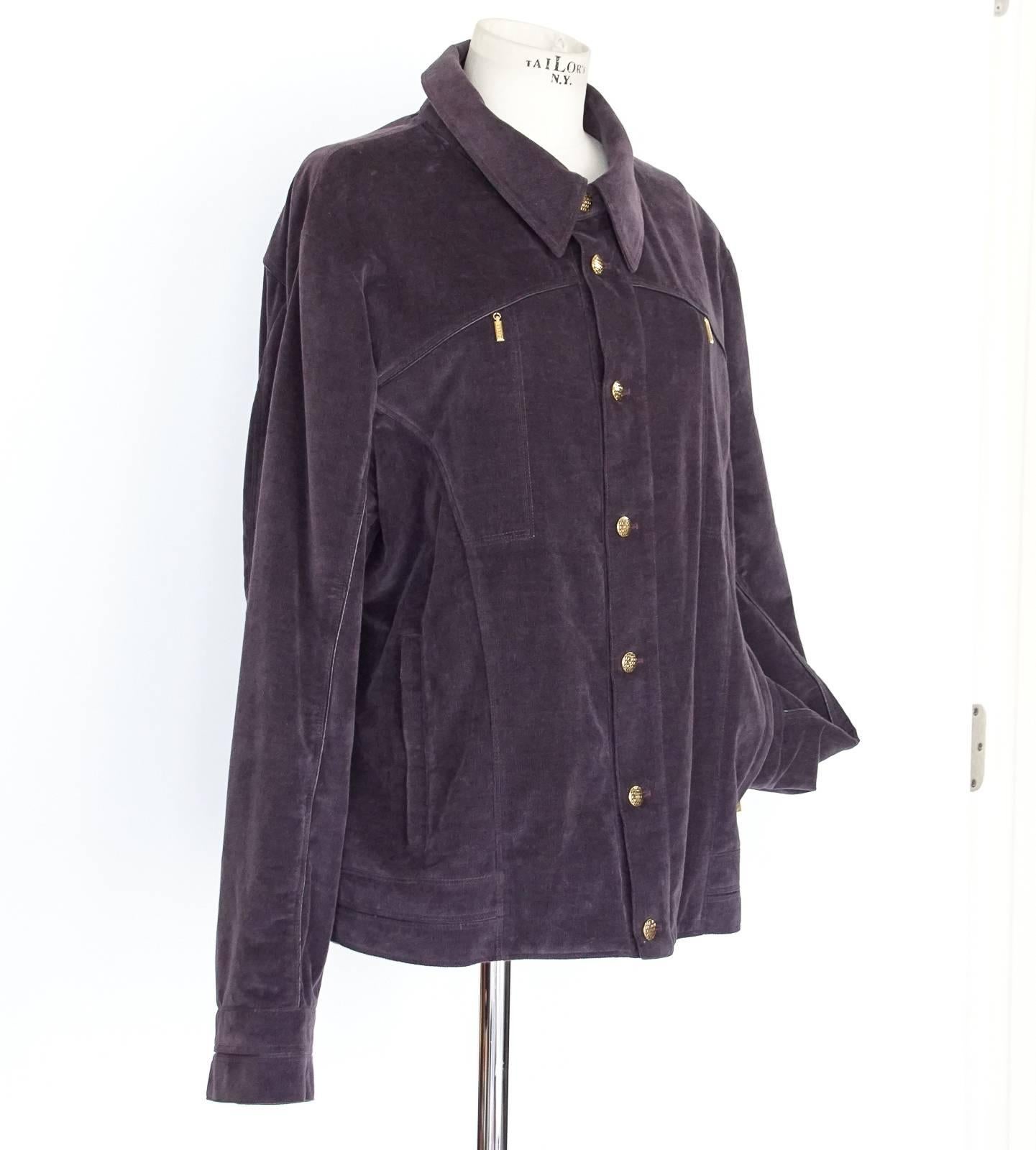 Zilli Men's Amethyst Jacket Small Pin Whale Corduroy  60 In Excellent Condition In Miami, FL