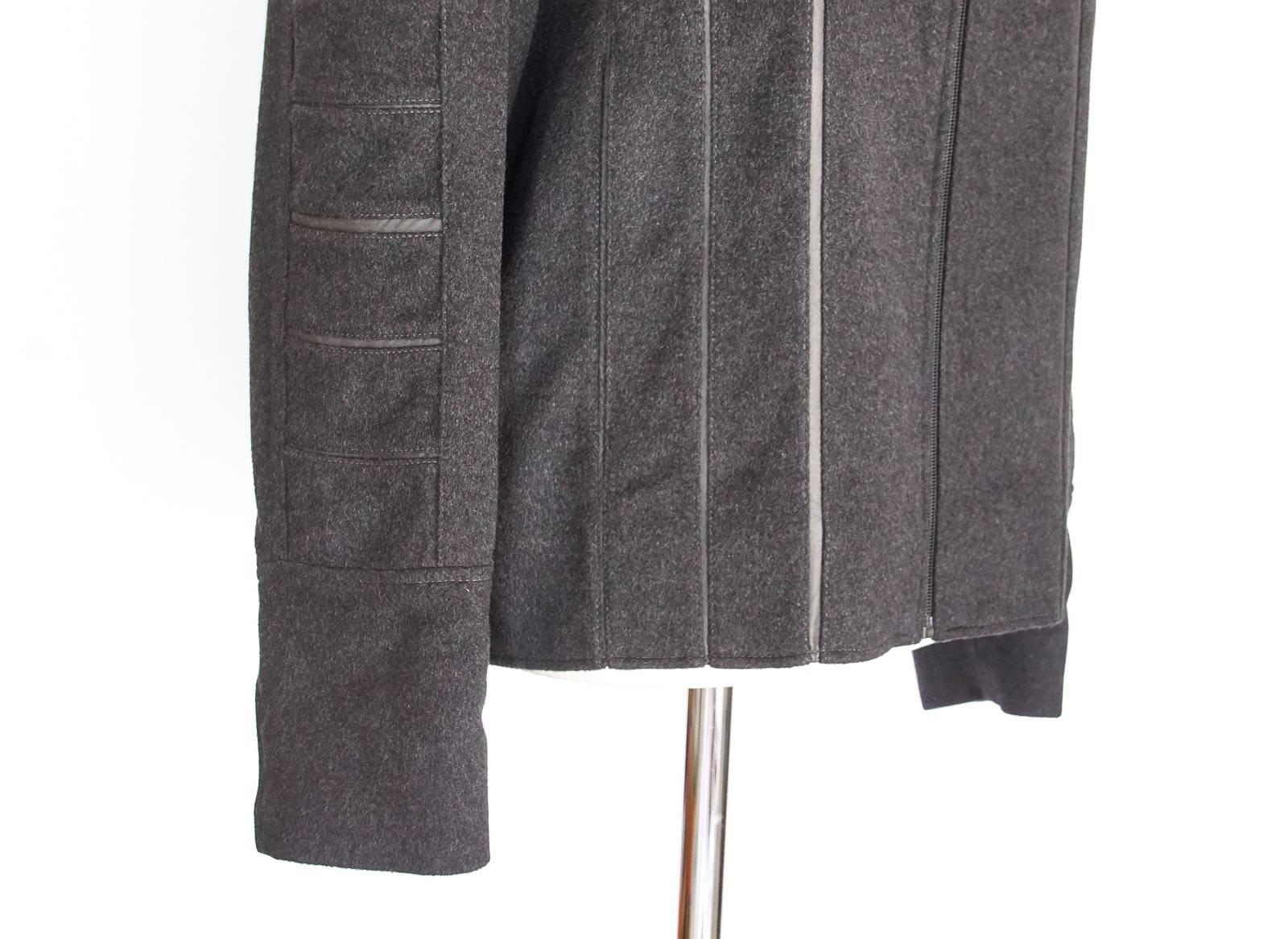 Black Zilli Men's Bomber Grey Cashmere Jacket  54