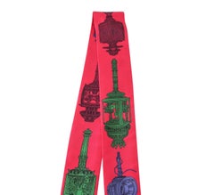 Hermes Twilly Merveilleuses Lanternes Silk Scarf Set of 2 Fuschia