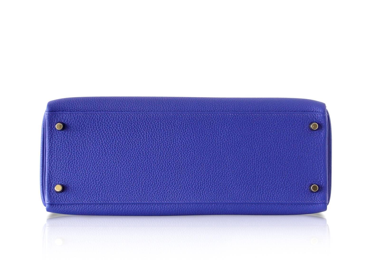 Hermes Retourne Blue Electric GWH Togo Kelly 35 Bag 3