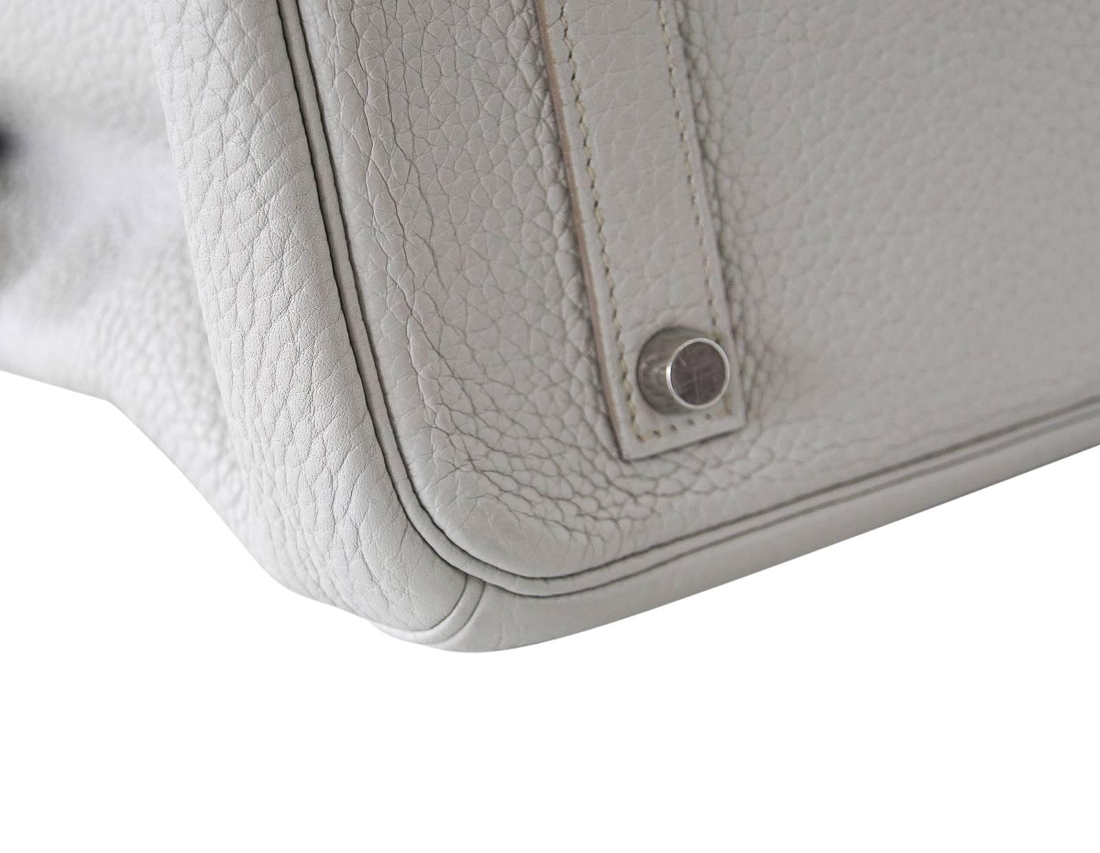 Hermes Gris Perle Club Mykonos Lizard White Clemence Palladium Birkin 35 Bag 3