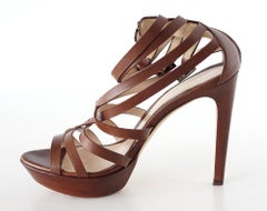 Fendi Shoe Strappy Ankle Strap Platform Cognac 37 / 7