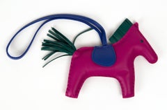 Hermes Rodeo MM Pink Poupre Electric Blue Malachite New