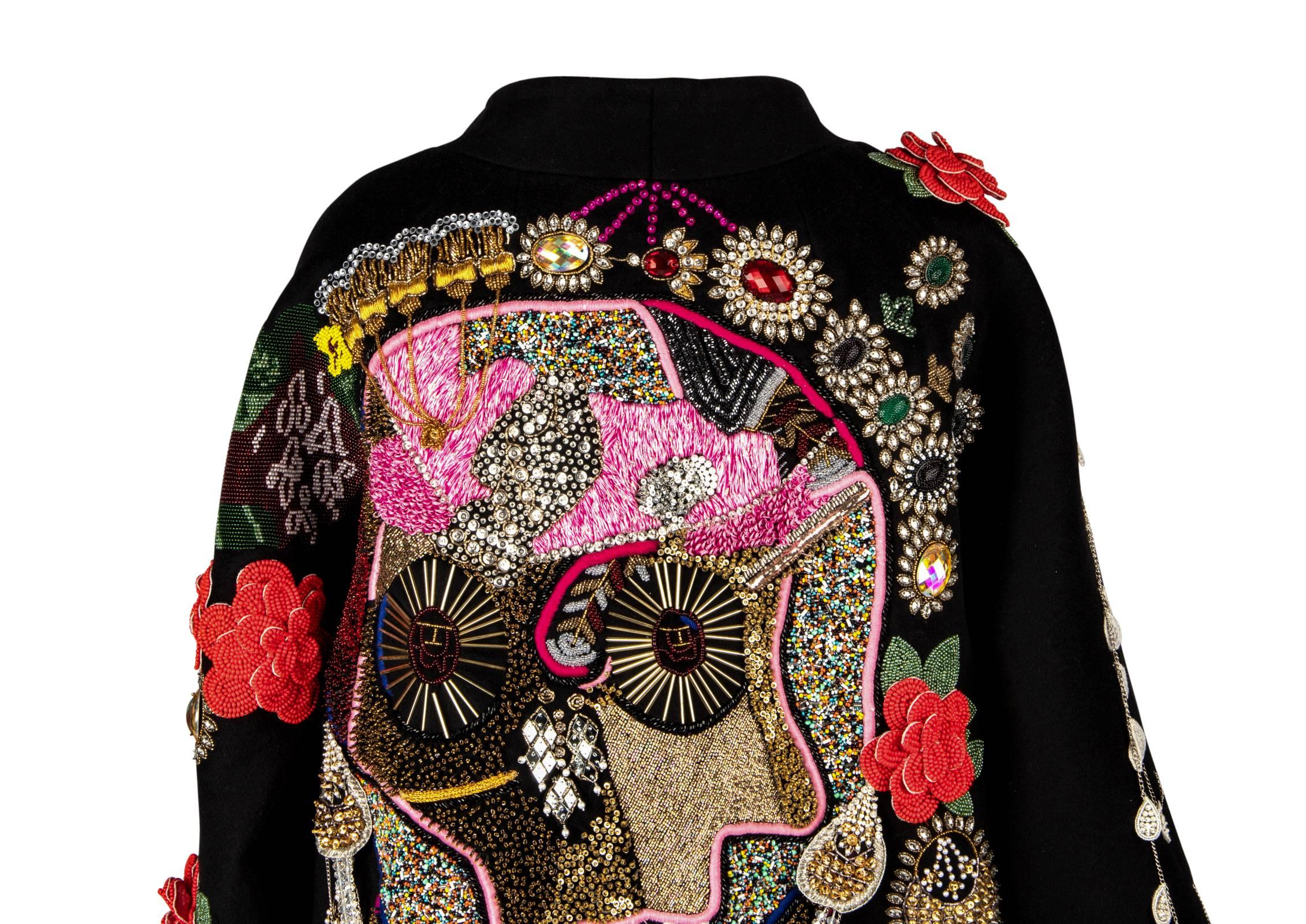 Libertine Limited Edition Rear Skull Embellished Unisex Black Coat New S 4