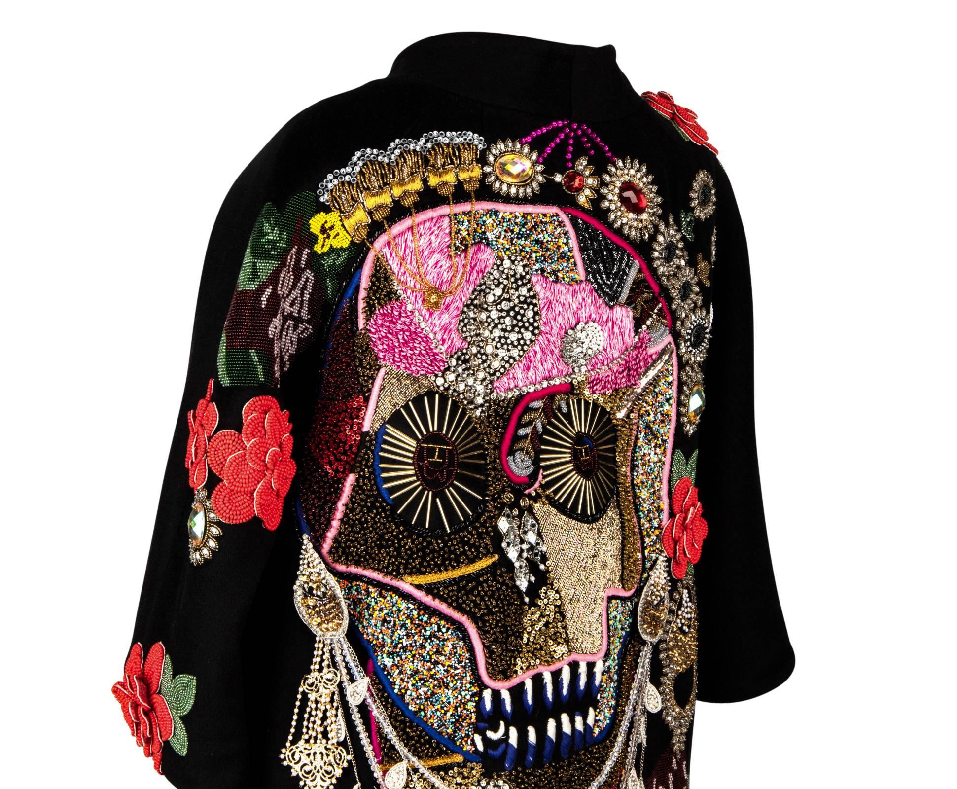 Libertine Limited Edition Rear Skull Embellished Unisex Black Coat New S 8