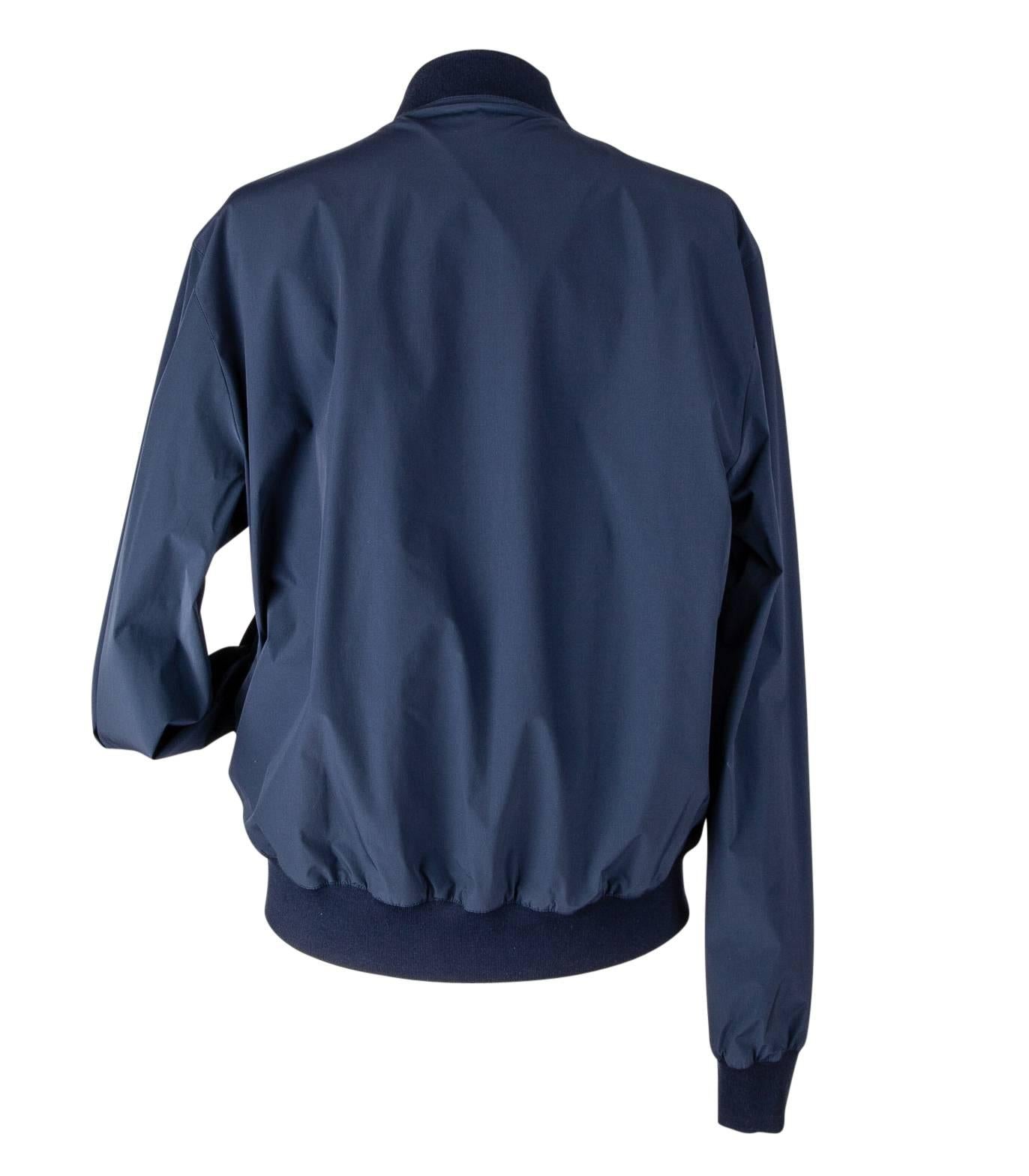 Hermes Men's Jacket Chaine D'Ancre Blue Reversible Windbreaker 50 / 40 New For Sale 1