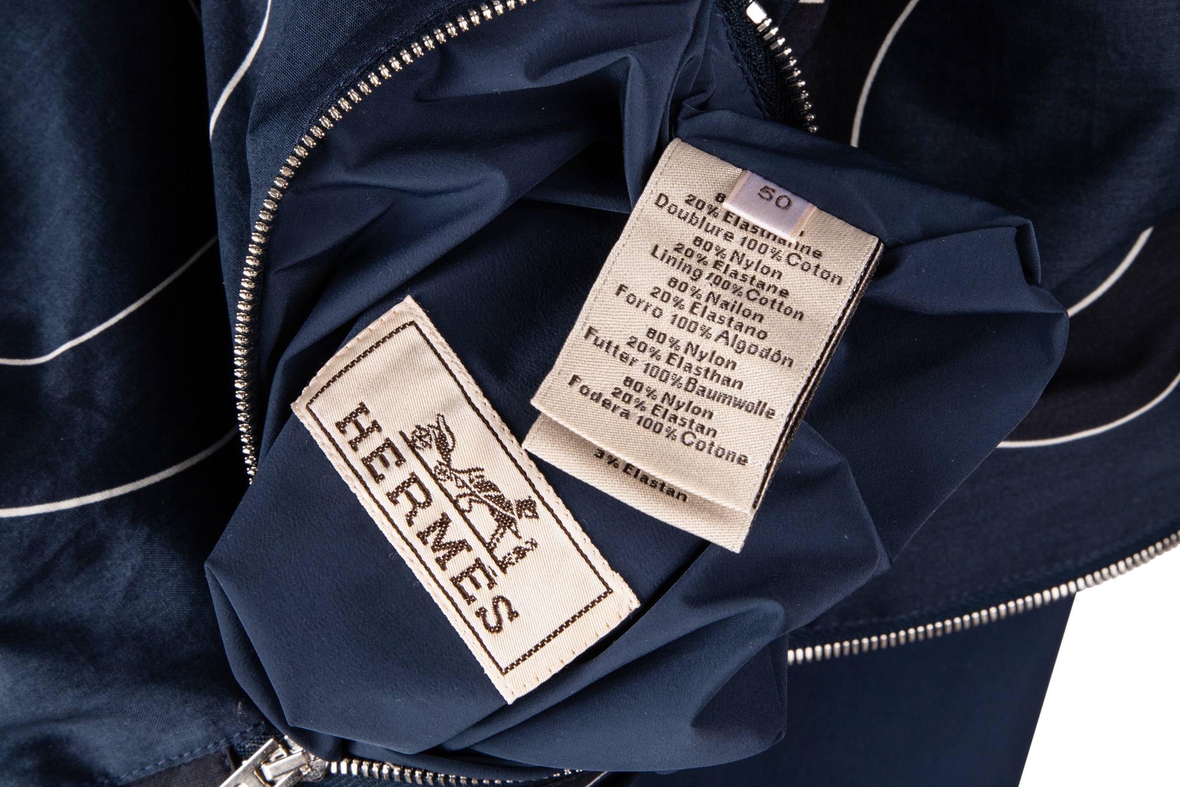Hermes Men's Jacket Chaine D'Ancre Blue Reversible Windbreaker 50 / 40 New For Sale 5