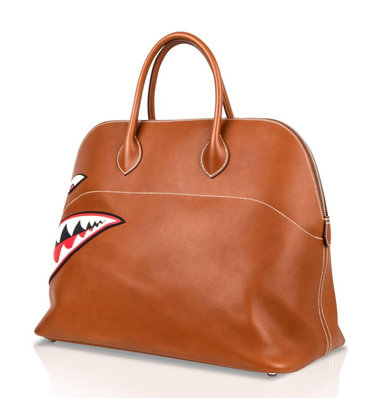 Hermes Barenia Leather Ltd Ed Runway Shark Bolide Monster Bag at ...