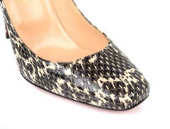 Christian Louboutin Shoe Black and Off White Snakeskin Pump 40 / 10